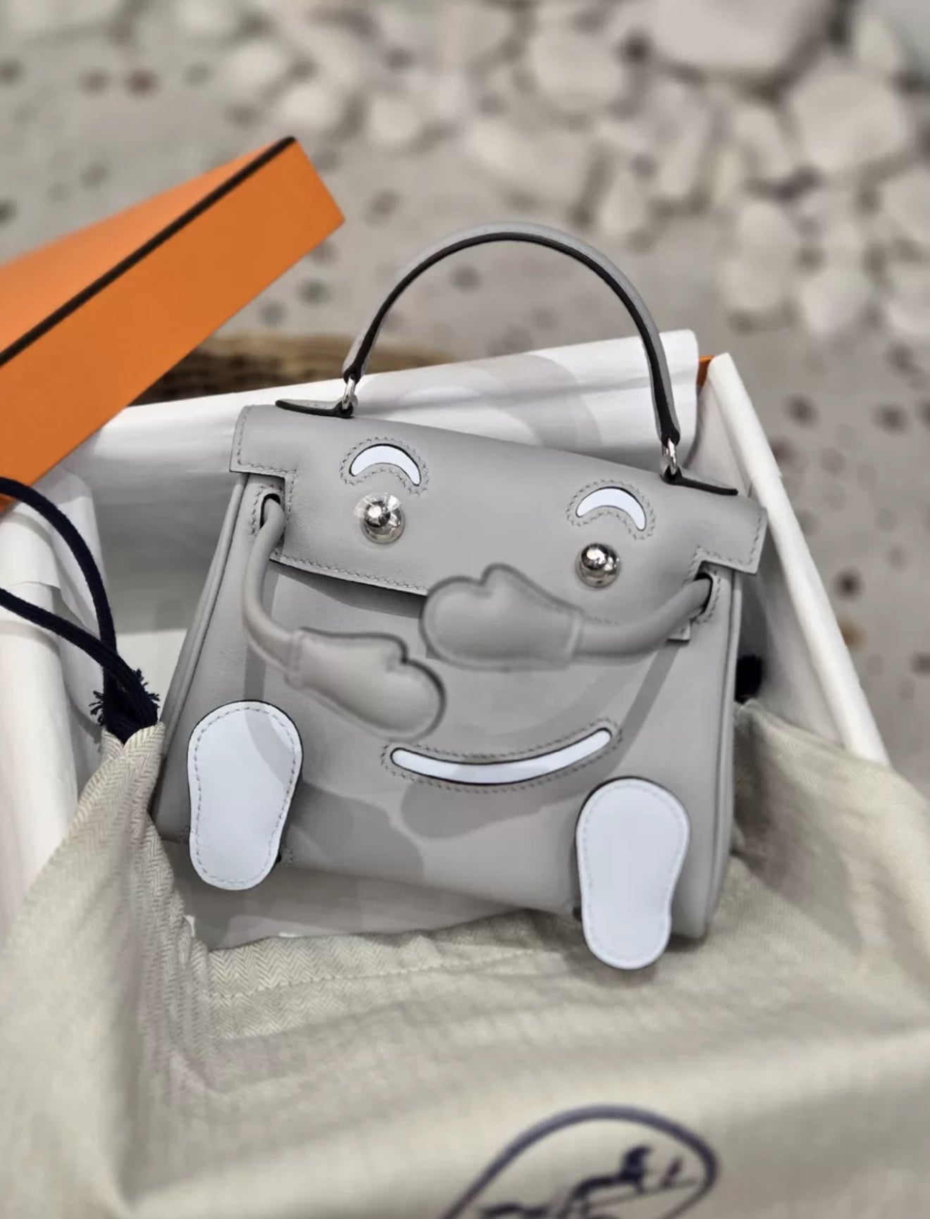 Hermès Kelly Doll Blue Glacier  Blue Brume Palladium Hardware