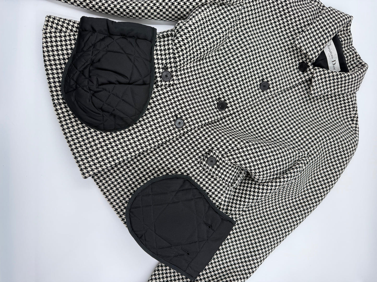 Christian Dior 2022 Houndstooth Wool Jacket — Black  White (FR 36)