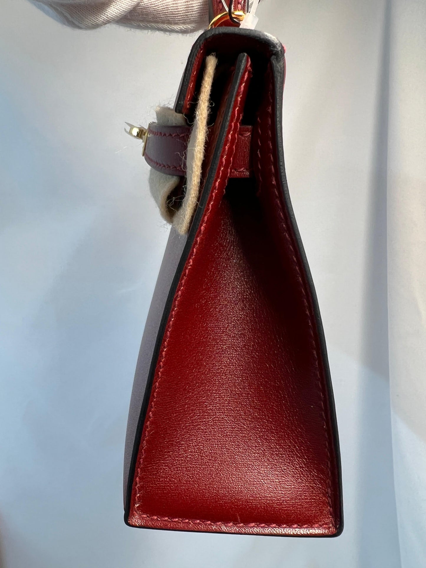 Hermès Mini Kelly Bordeaux (Rouge H) Box Leather Gold Hardware