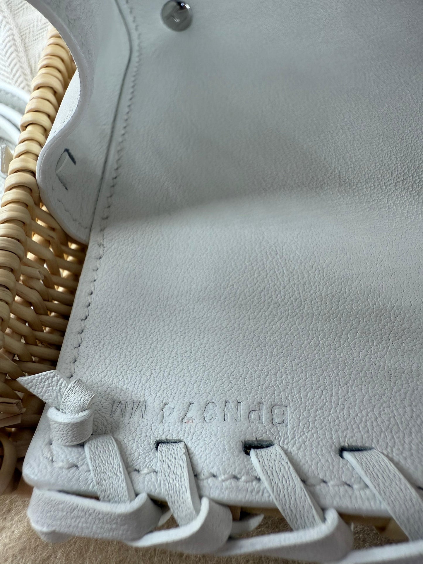 Hermès Mini Kelly 20 “Picnic” White Swift Leather  Palladium Hardware