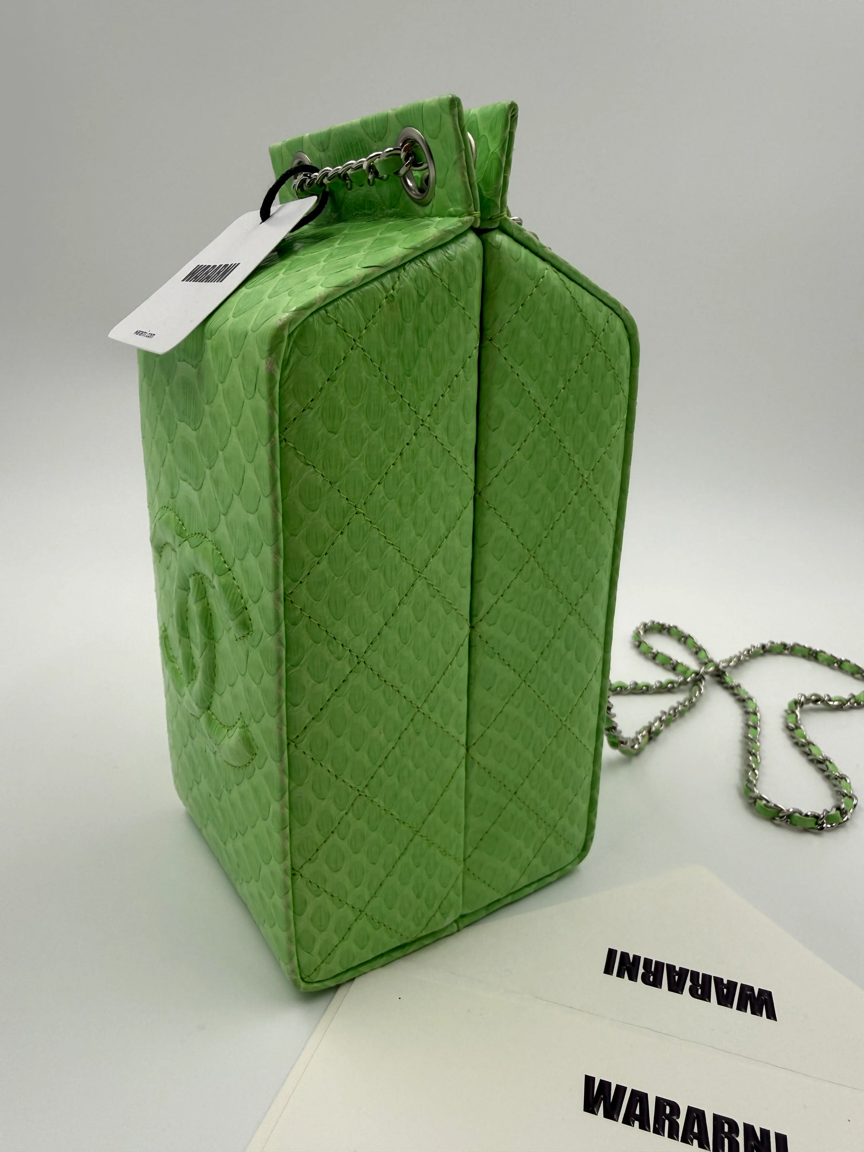 Chanel Green Python “Lait de Coco” Milk Carton Minaudière – Fall/Winter 2014 Supermarket Collection
