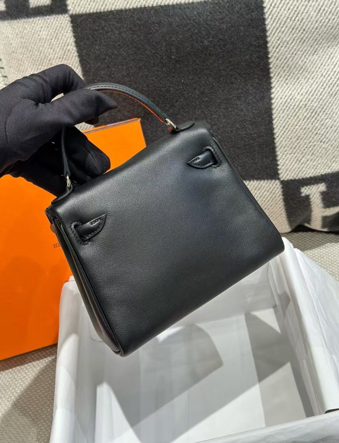 Hermès Kelly Doll Black  Pink Palladium Hardware
