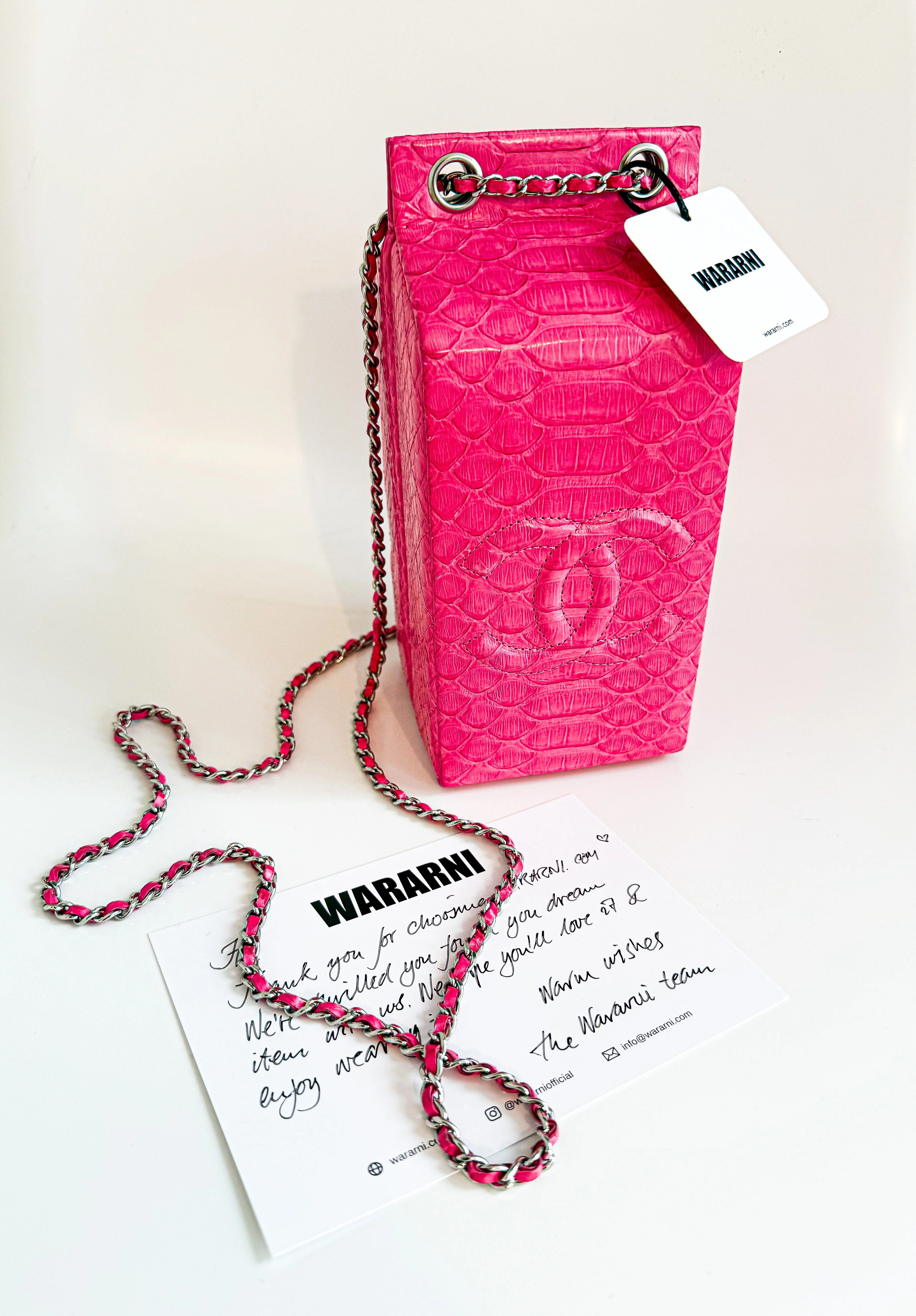 Chanel Pink Python Milk Carton Bag Minaudiere — Limited Edition Collectible