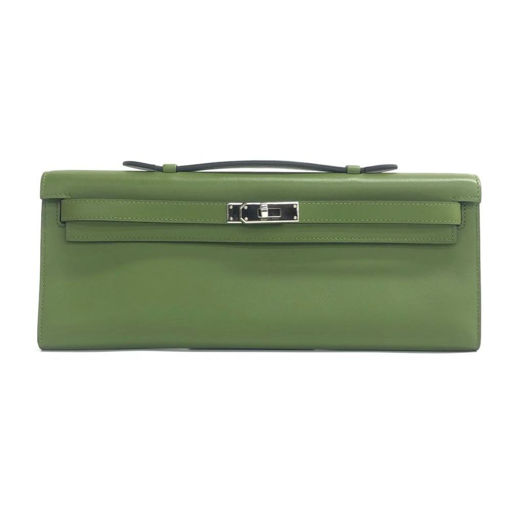 Hermes Kelly cut vert anis swift palladium hardware
