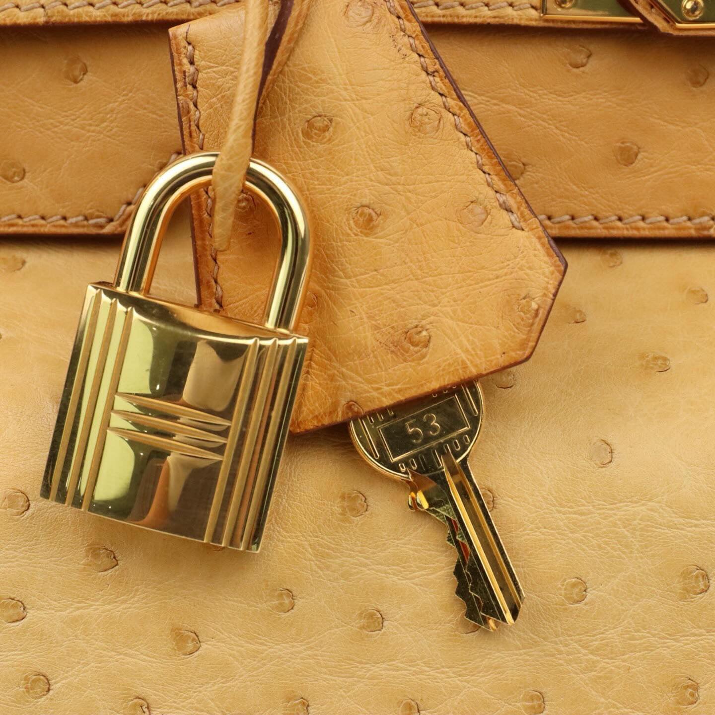 Hermes JPG Birkin Shoulder Natural Sable ostrich leather gold hardware