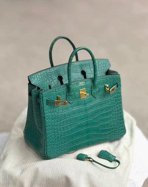 Hermès Birkin 25 Green Malachite Matte Alligator Gold Hardware