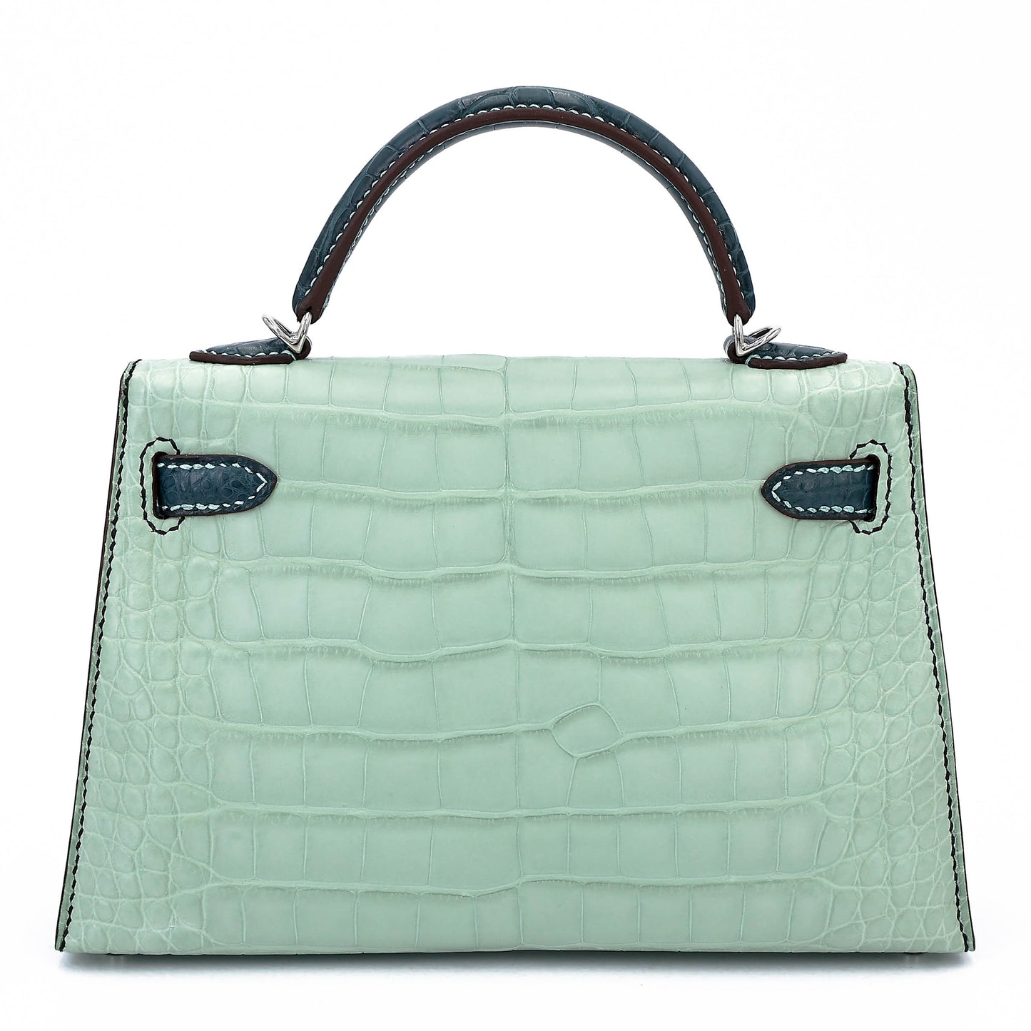 Hermes Mini Kelly 20 Vert d’Eau Vert Cypress Matte Alligator Palladium hardware