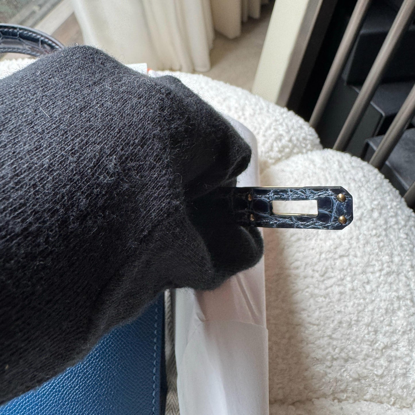 Hermès Mini Kelly 20 Deep Bleu Touch Veau Madame Gold Hardware