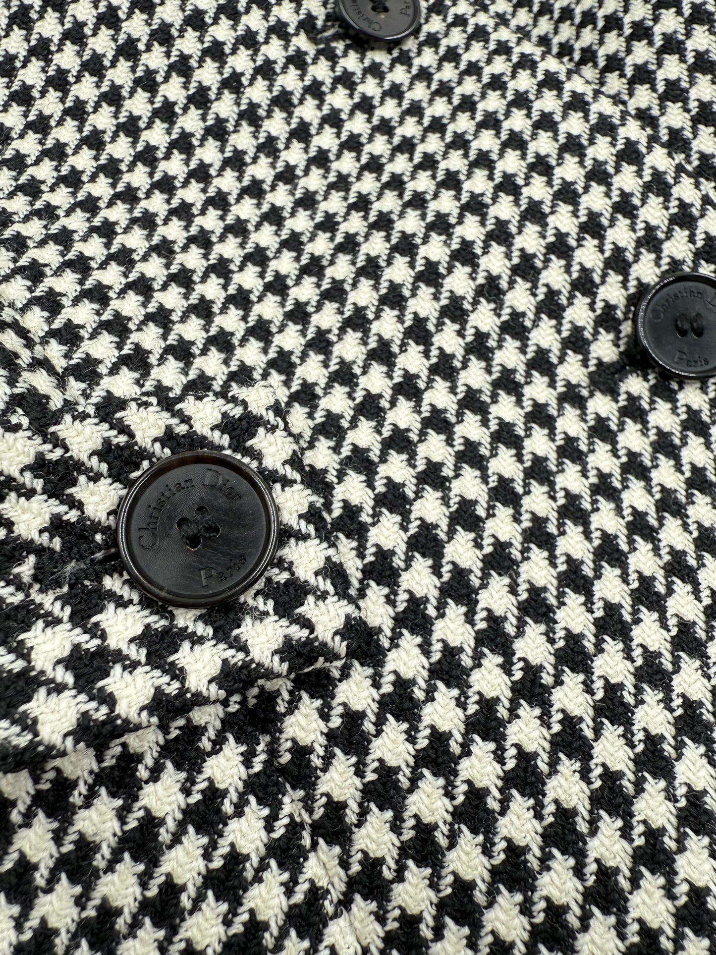 Christian Dior 2022 Houndstooth Wool Jacket — Black  White (FR 36)