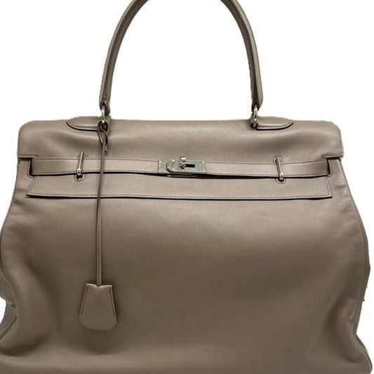 Hermès Kelly Relax 50 Gris Tourterelle Veau Sikkim Leather Palladium hardware