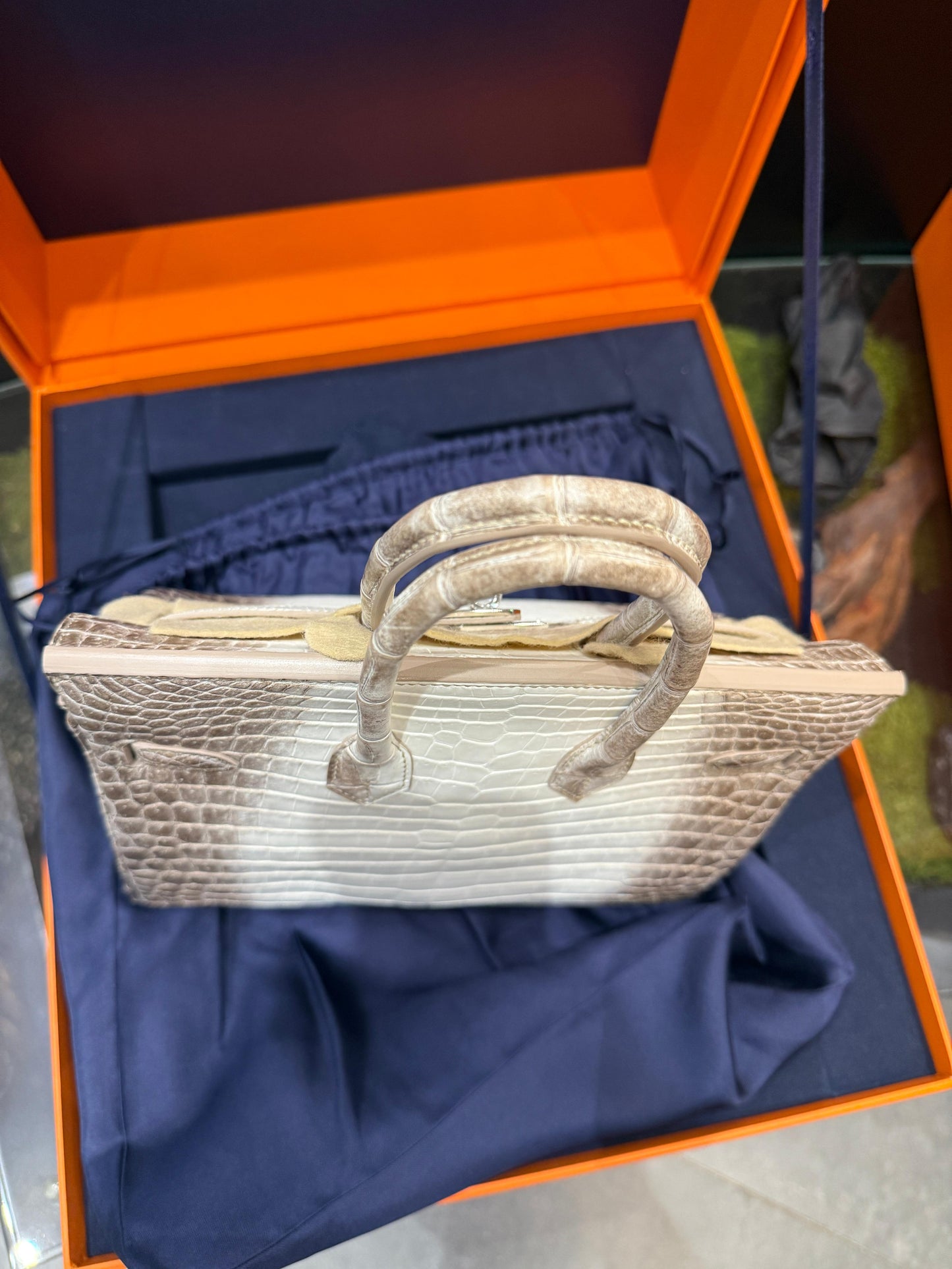 Hermès Birkin 25 Himalaya Niloticus Crocodile Gold Diamond Hardware