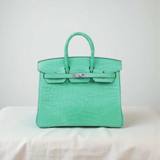 Hermes Birkin 25 Vert Comics Matte Alligator Palladium hardware