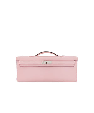 Hermès Kelly cut Pink Rose Sakura Swift Leather Palladium Hardware