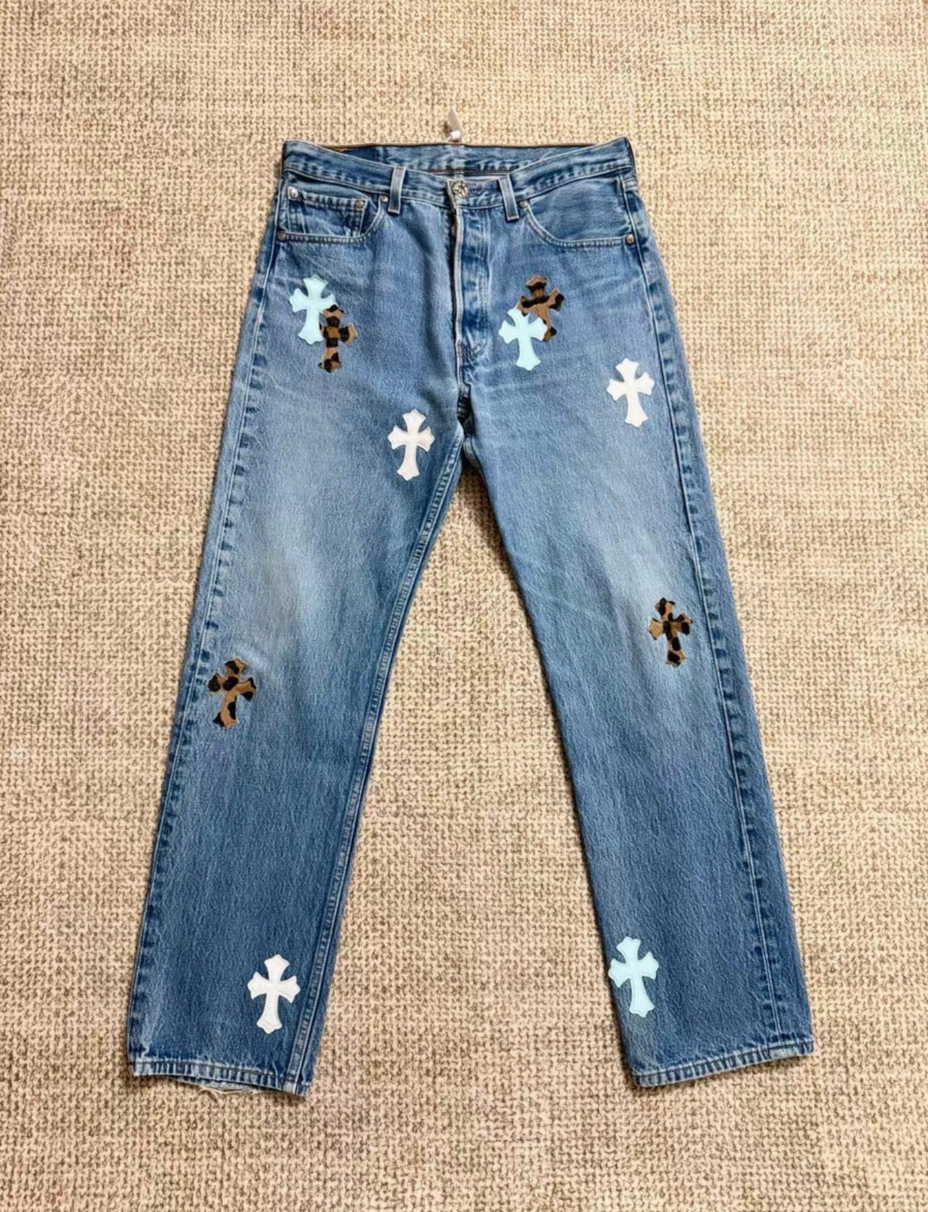 Chrome Hearts St. Barth Limited Edition Light Blue Levis Jeans