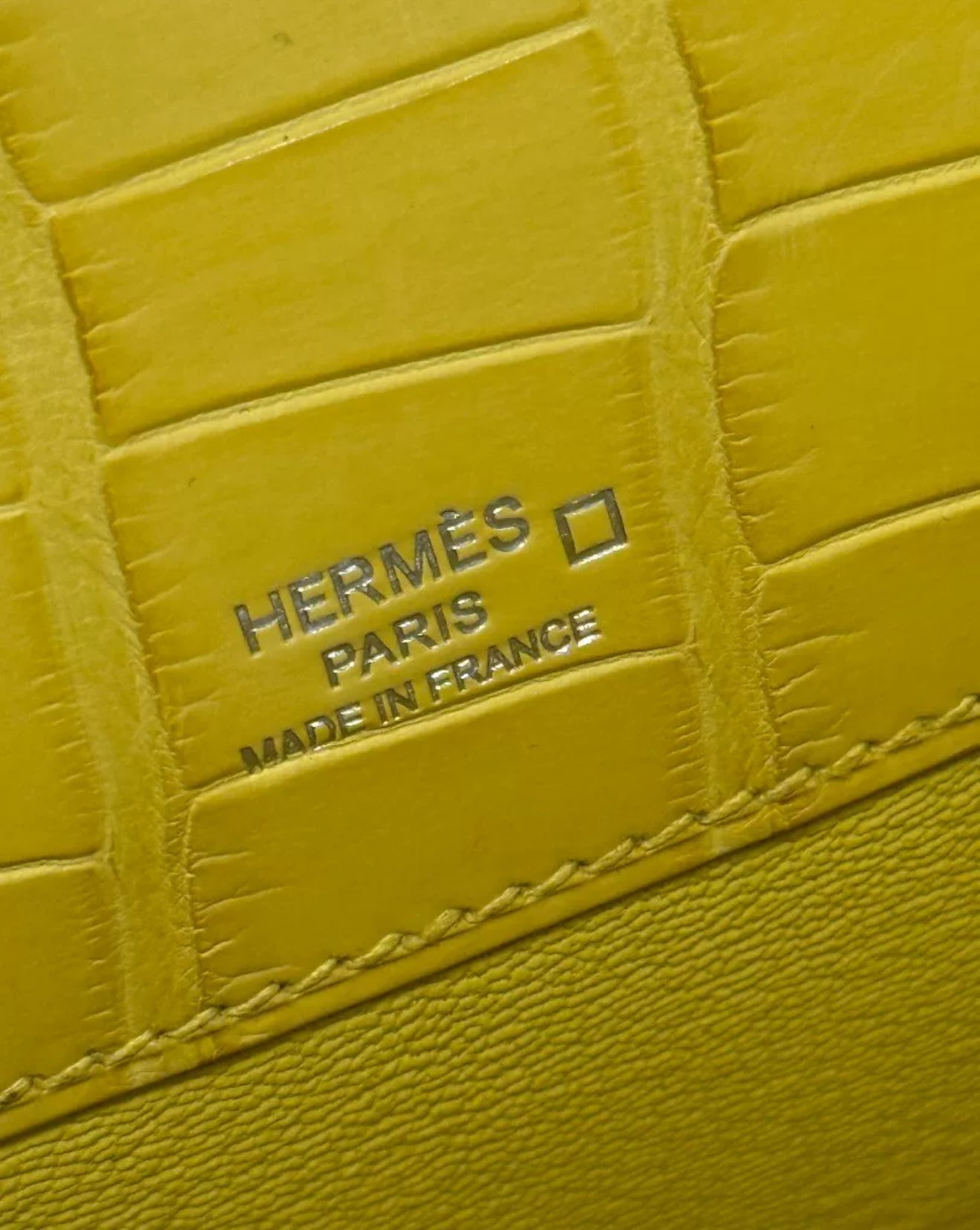 Hermès Kelly Cut hermes Marigold Yellow Matte alligator Leather Palladium hardware
