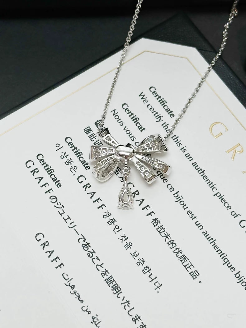 Tildas Bow Graff necklace in white gold  diamonds