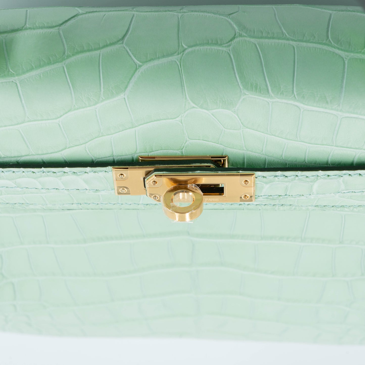 Hermes Kelly 25 Vert d’Eau Matte Alligator Gold hardware