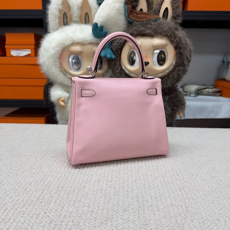 Hermes Kelly 25 3Q pink Sakura Swift leather palladium hardware