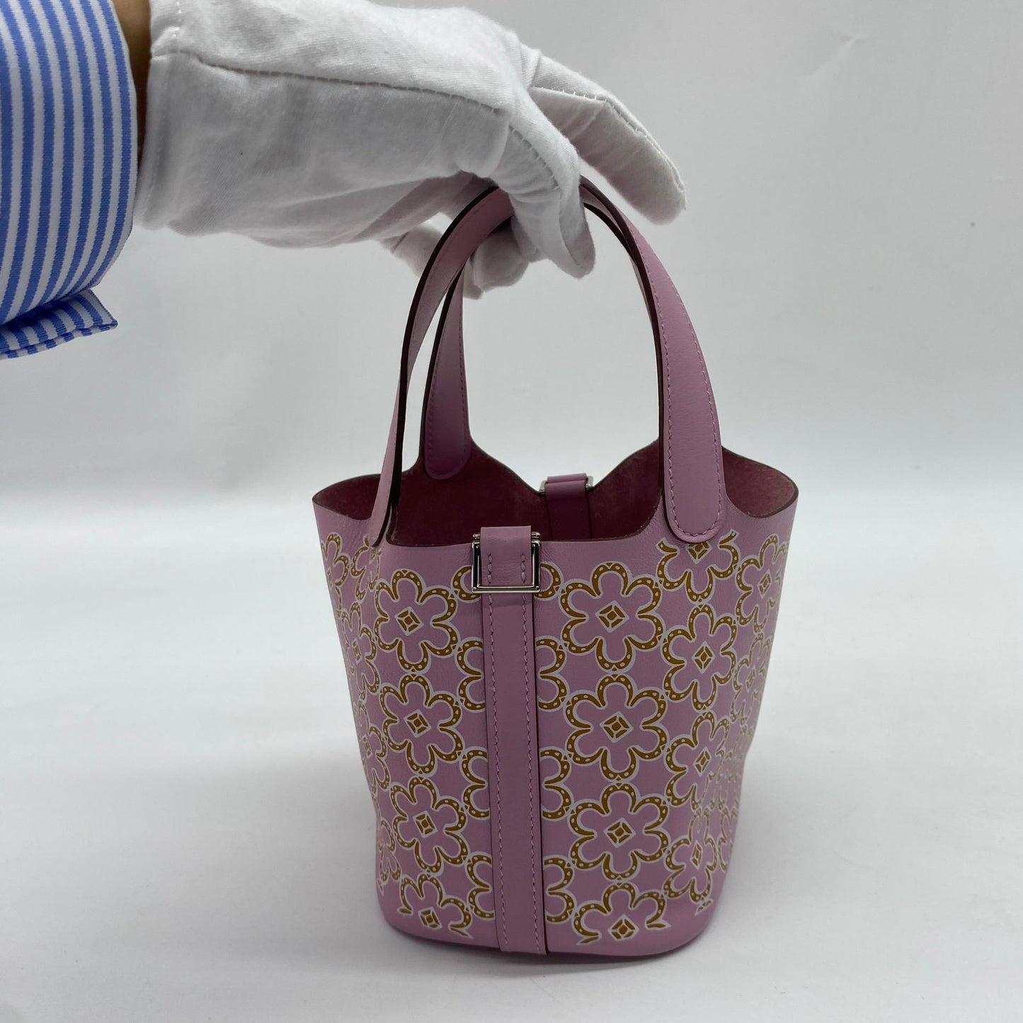 HERMÈS LUCKY DAISY MICRO PICOTIN 14, SWIFT, MAUVE SYLVESTRE