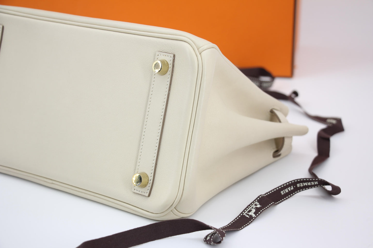 Hermes Birkin 25 Craie Swift leather gold hardware