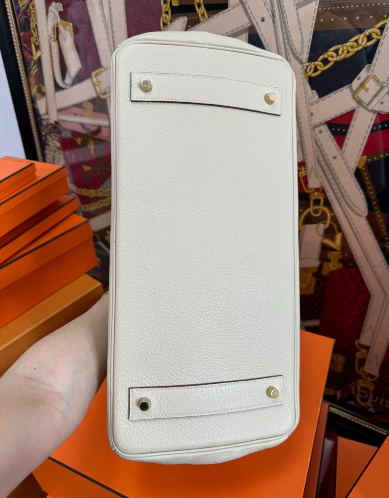 Hermès Birkin Shoulder white Togo Leather Gold Hardware