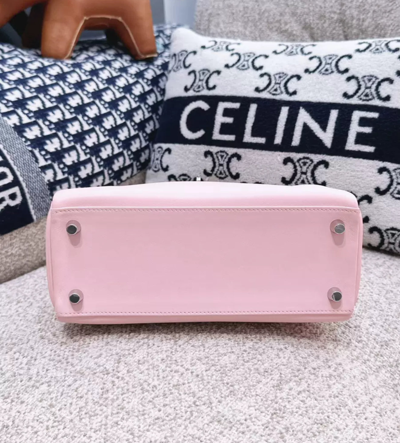 Hermes Kelly 25 Pink Sakura Swift Leather Palladium Hardware