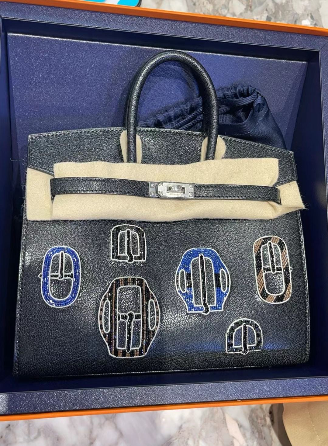 Limited Edition Hermes Birkin 20 Sellier Bouclerie Moderne Black Chèvre Palladium Hardware
