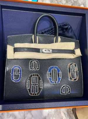 Limited Edition Hermes Birkin 20 Sellier Bouclerie Moderne Black Chèvre Palladium Hardware