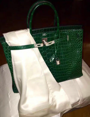 Hermes Birkin 40 Emerald Shiny Porosus Crocodile Diamond Hardware