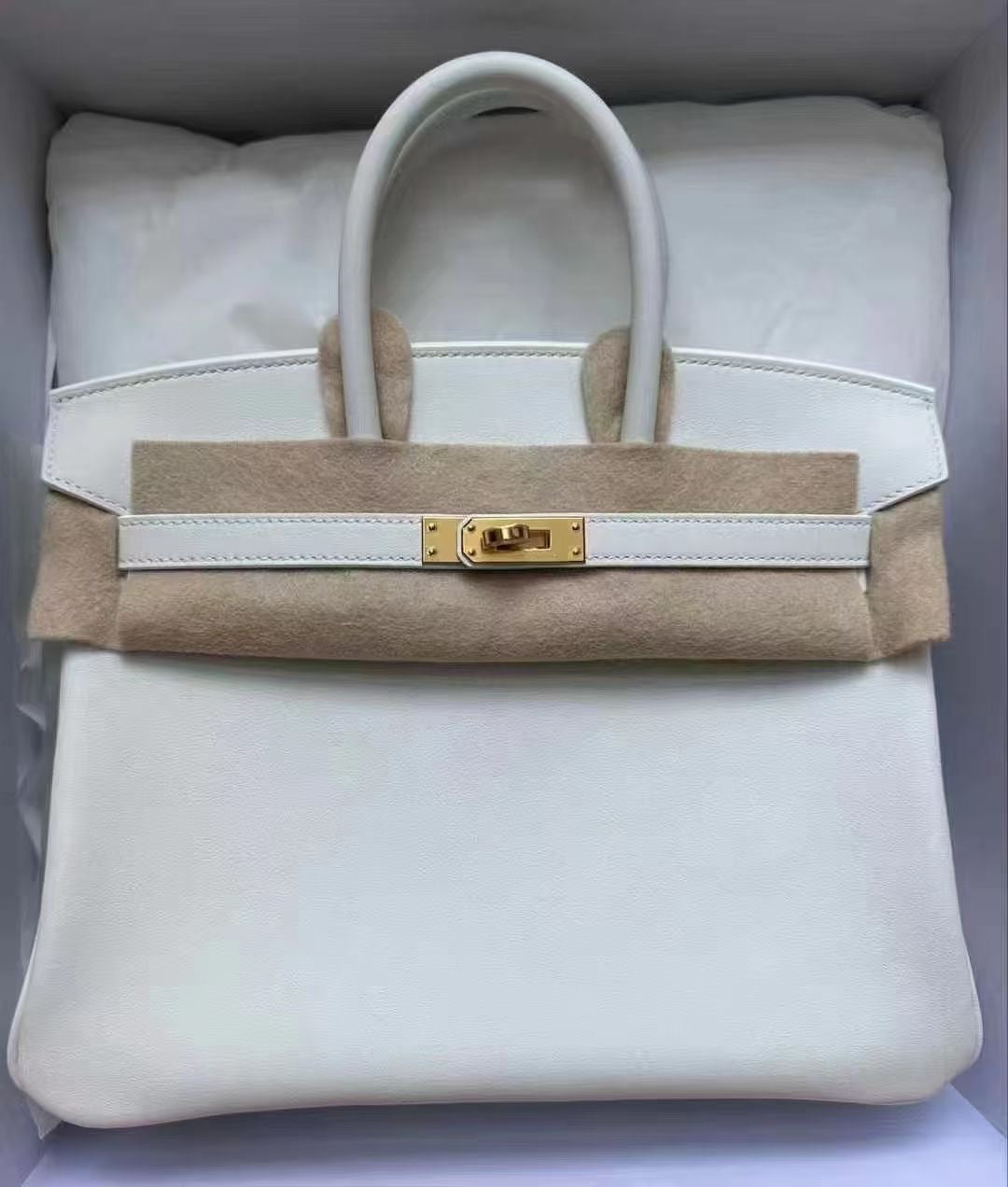 Hermes Birkin 25 New White Swift Gold hardware