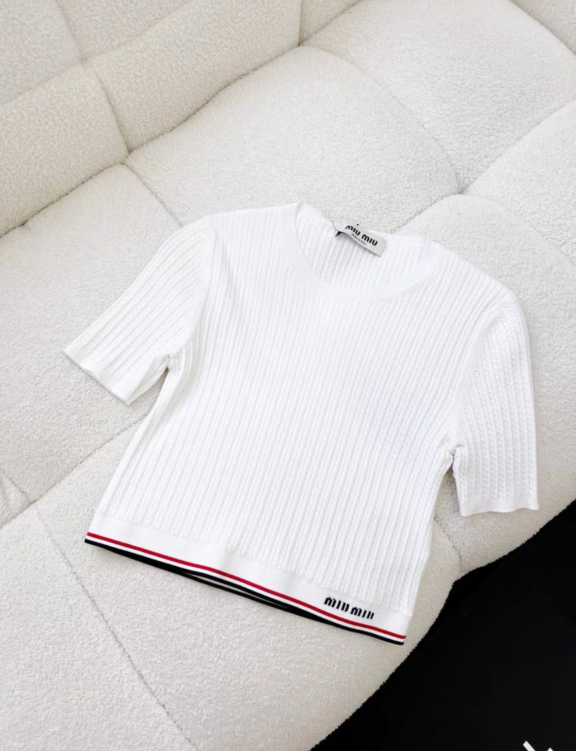 MIU MIU Miu Miu classic white knitted top size 42 - 42 Top - Vintage fashion from Top Quality Luxury Designers Bag