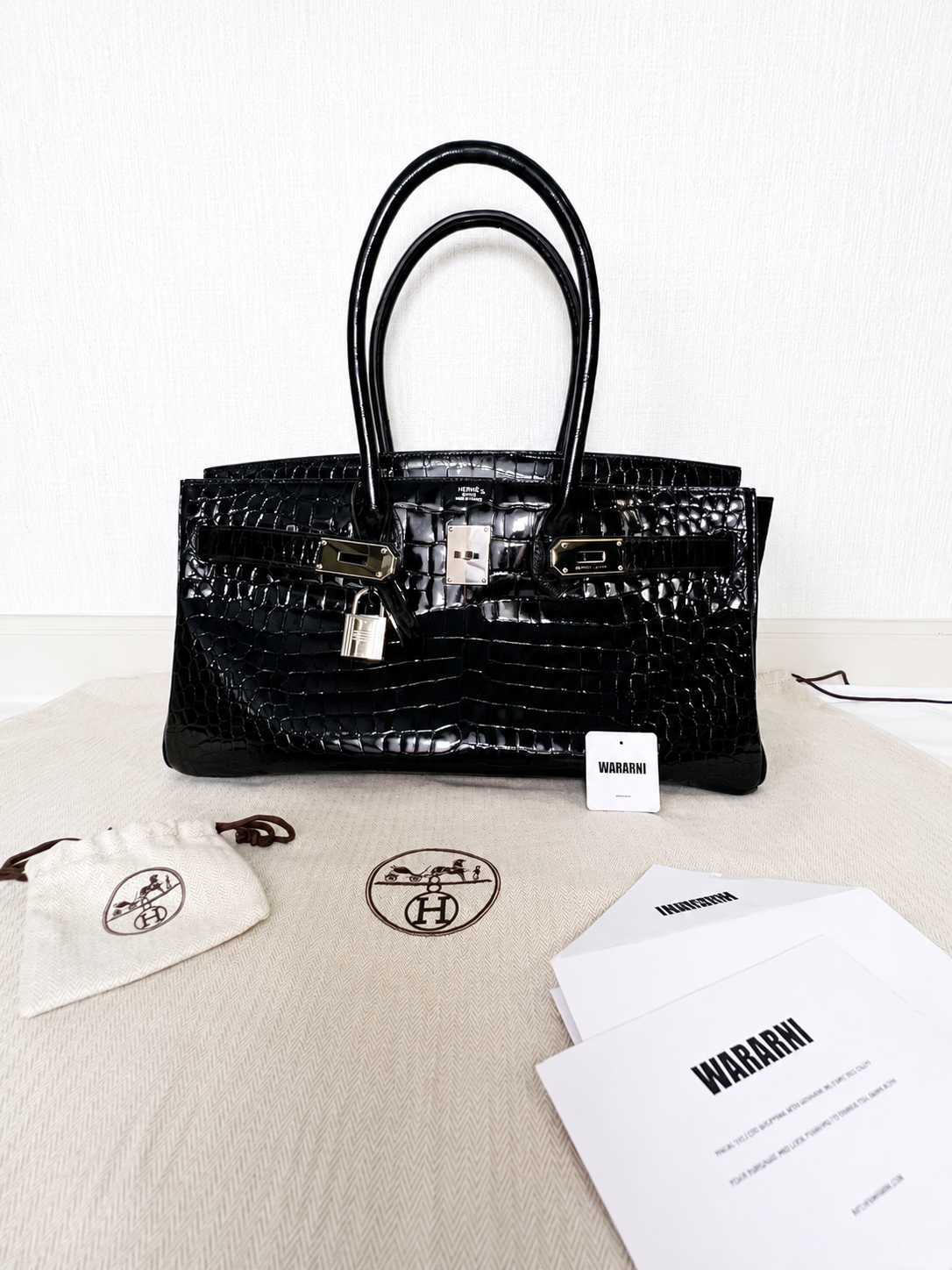 Hermès Birkin Shoulder JPG 42 Black Shiny Porosus Crocodile Palladium Hardware – Ultimate Collector’s Masterpiece