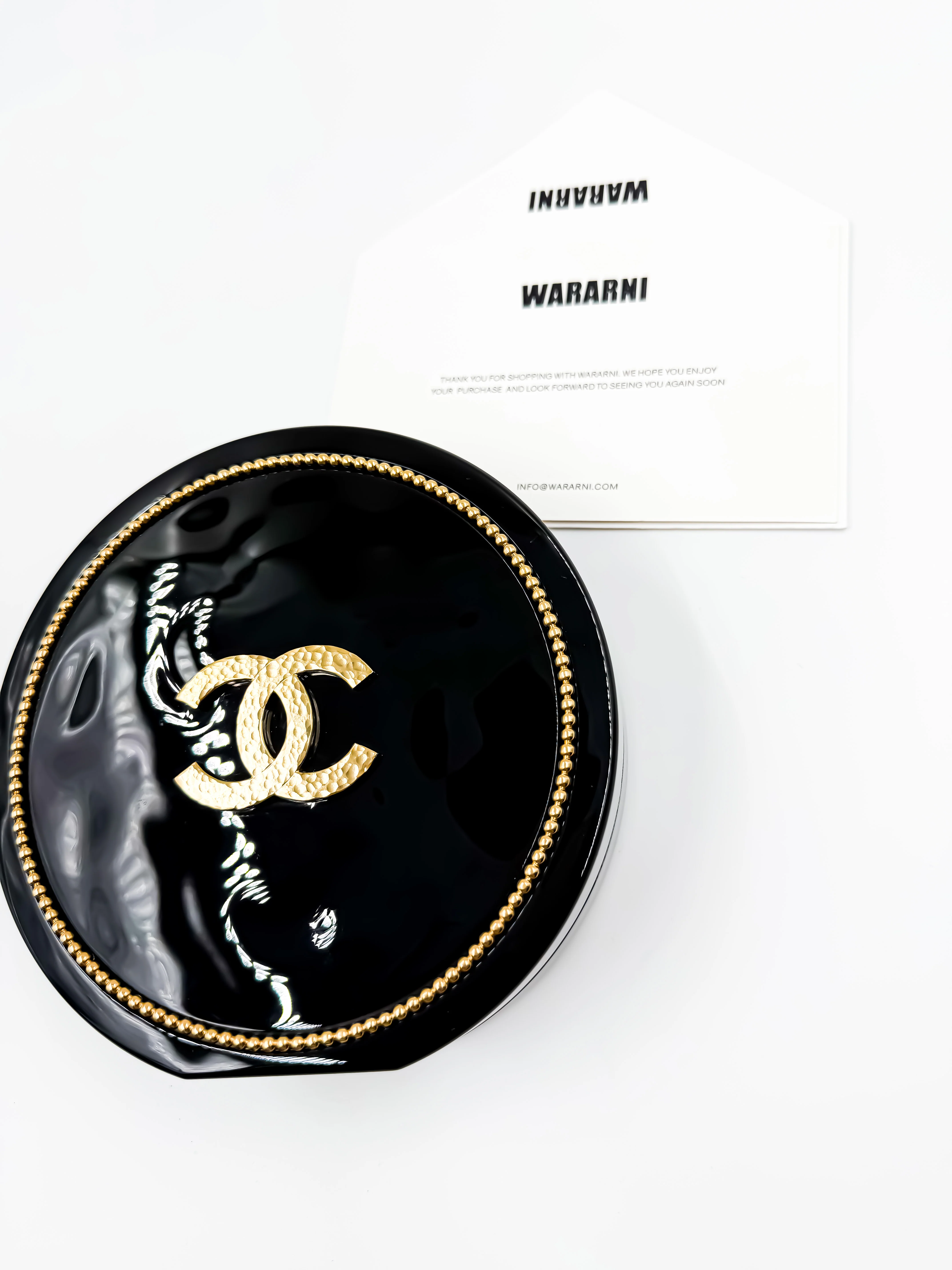 Chanel 18C Black Plexiglass & Gold Owl Gold-Tone Hardware Minaudière