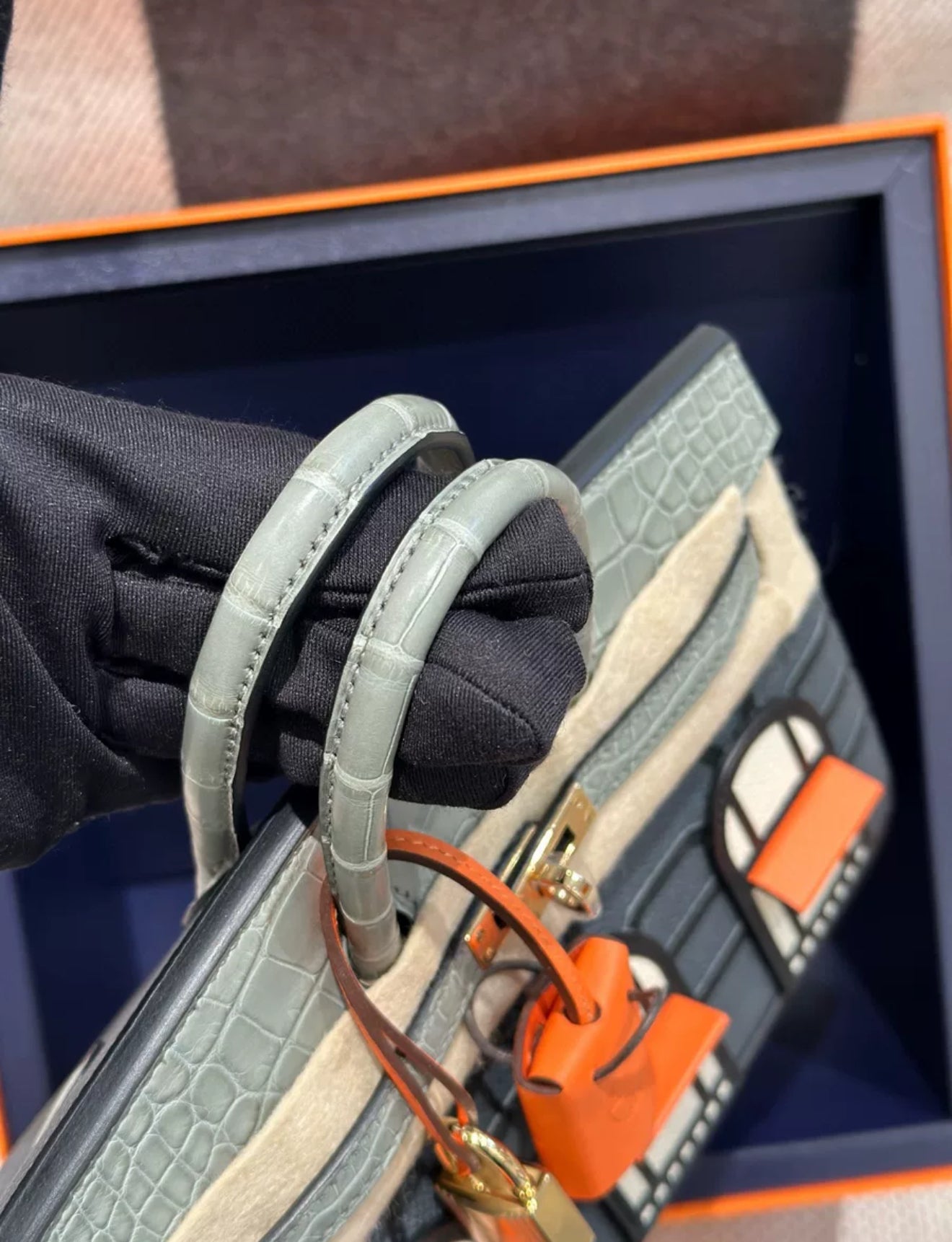 Hermes Birkin 20 Faubourg Rainy Days Gris Misty