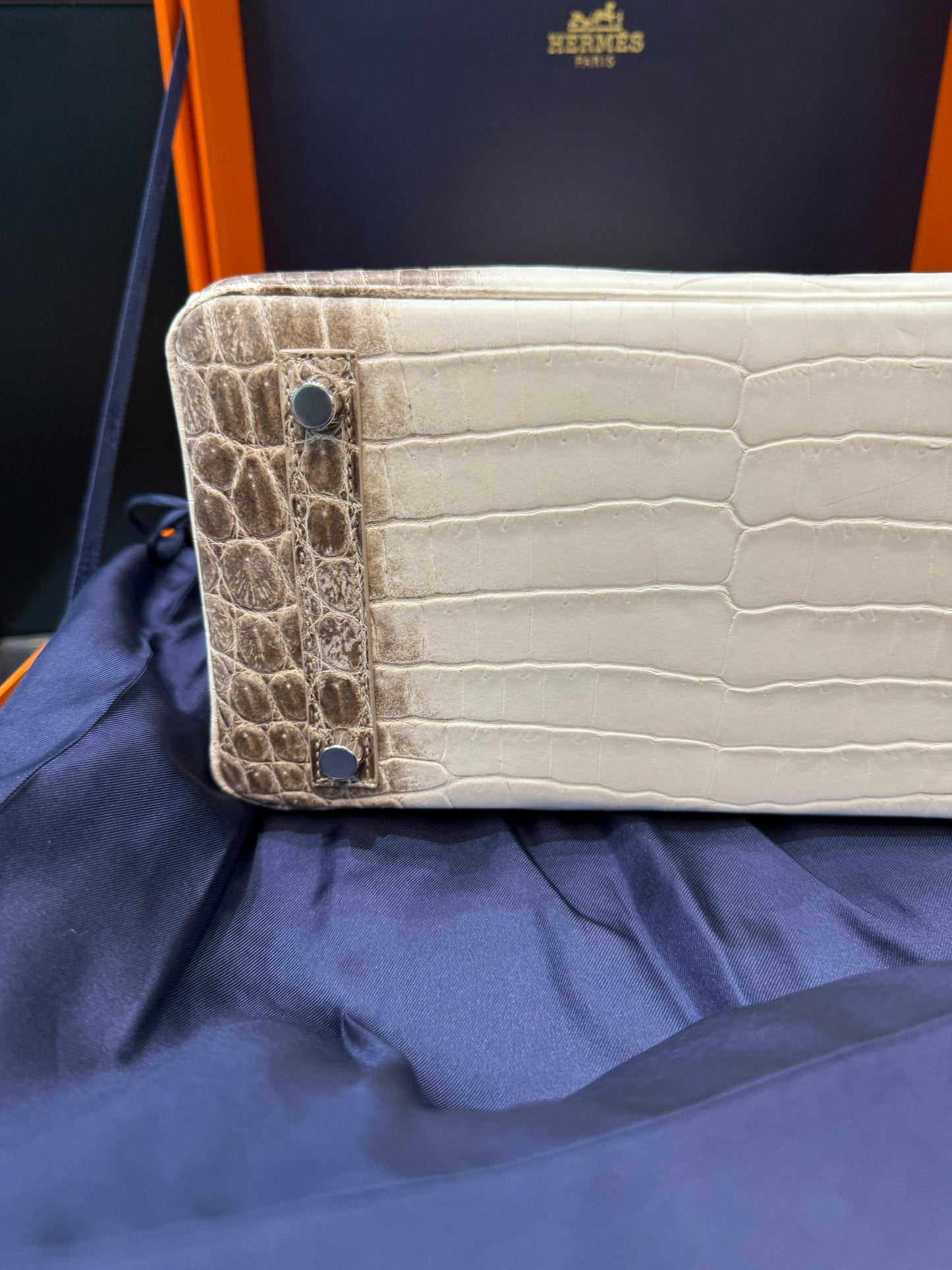 Hermès Birkin 25 Himalaya Niloticus Crocodile Gold Diamond Hardware