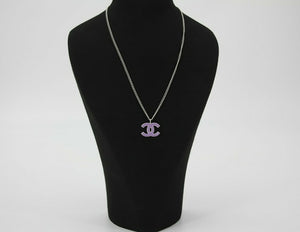 Chanel Vintage 04P Enamel Pink Purple CC Necklace