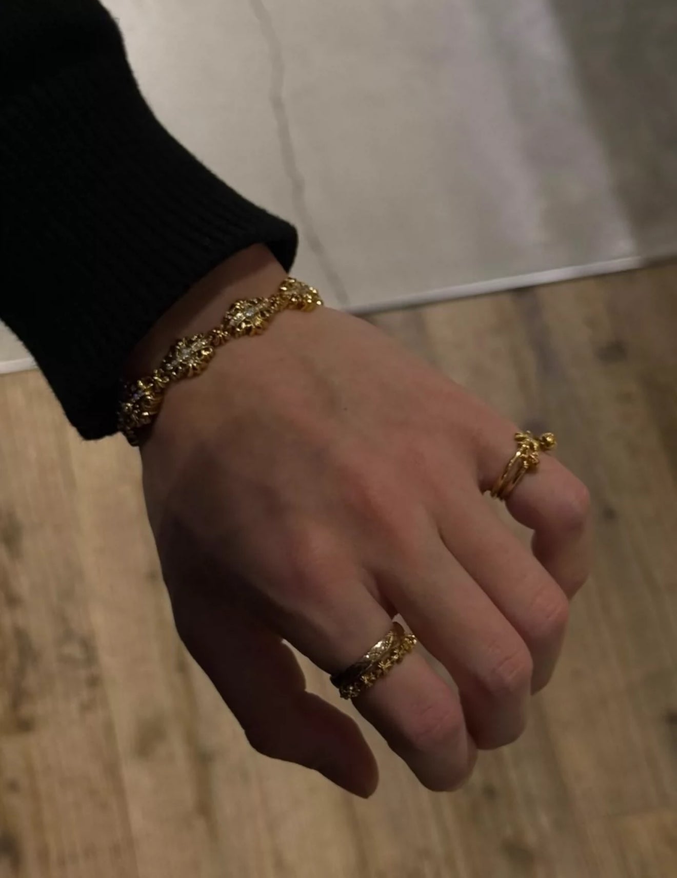 Chrome Hearts 22K Gold Diamonds Bracelet