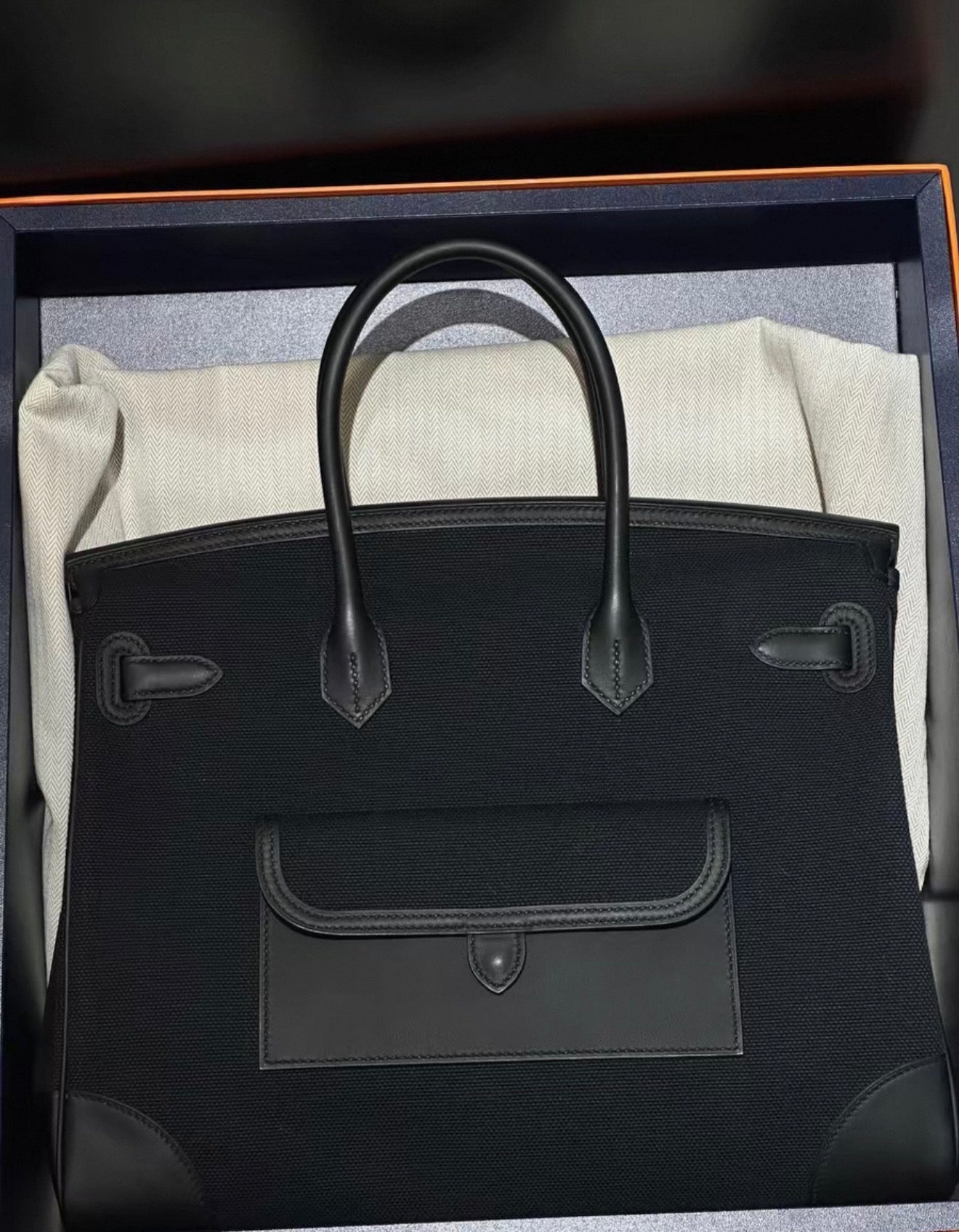Hermès Birkin 35 Black Cargo palladium hardware