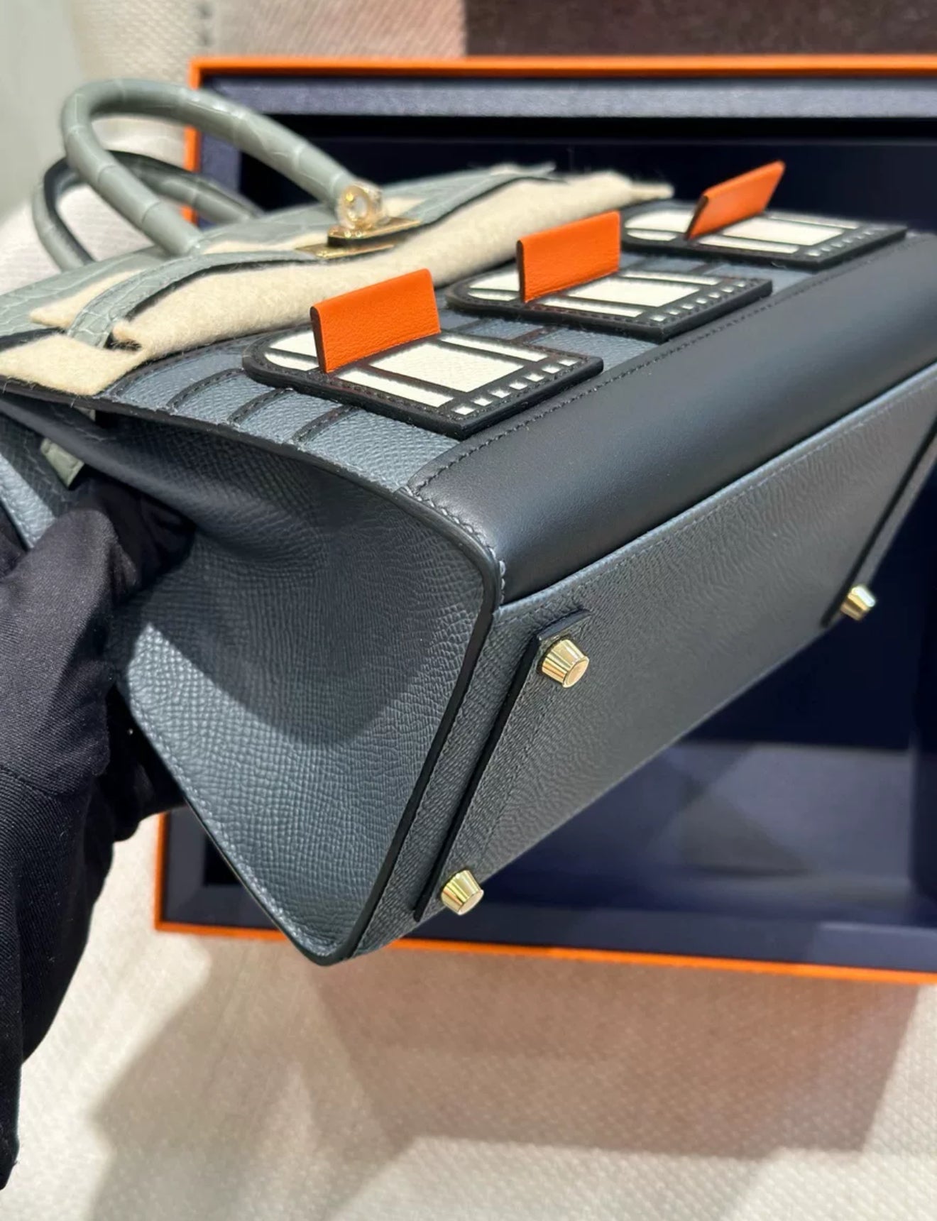 Hermes Birkin 20 Faubourg Rainy Days Gris Misty