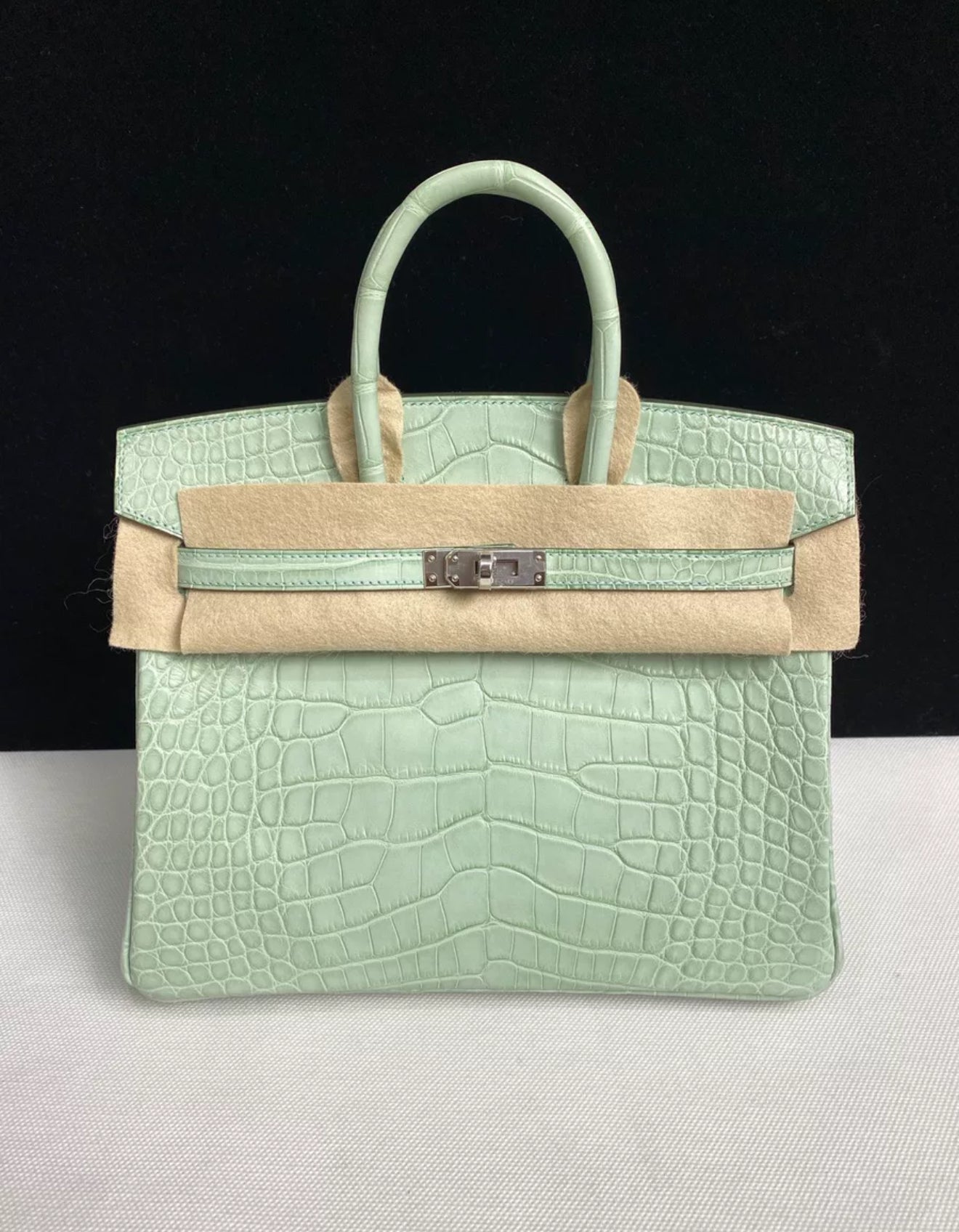 Hermès Birkin 25 Vert dEau Matt Alligator Palladium Hardware