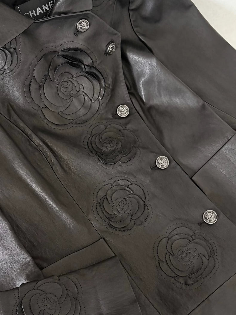 Chanel Shanghai Collection Camellia Lambskin Jacket