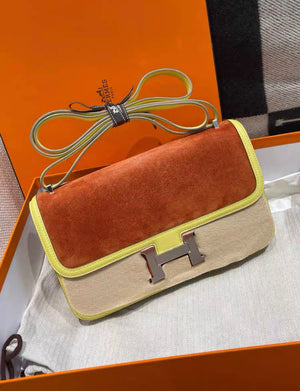 Hermès Elan Orange/Yellow Doblis Palladium Hardware