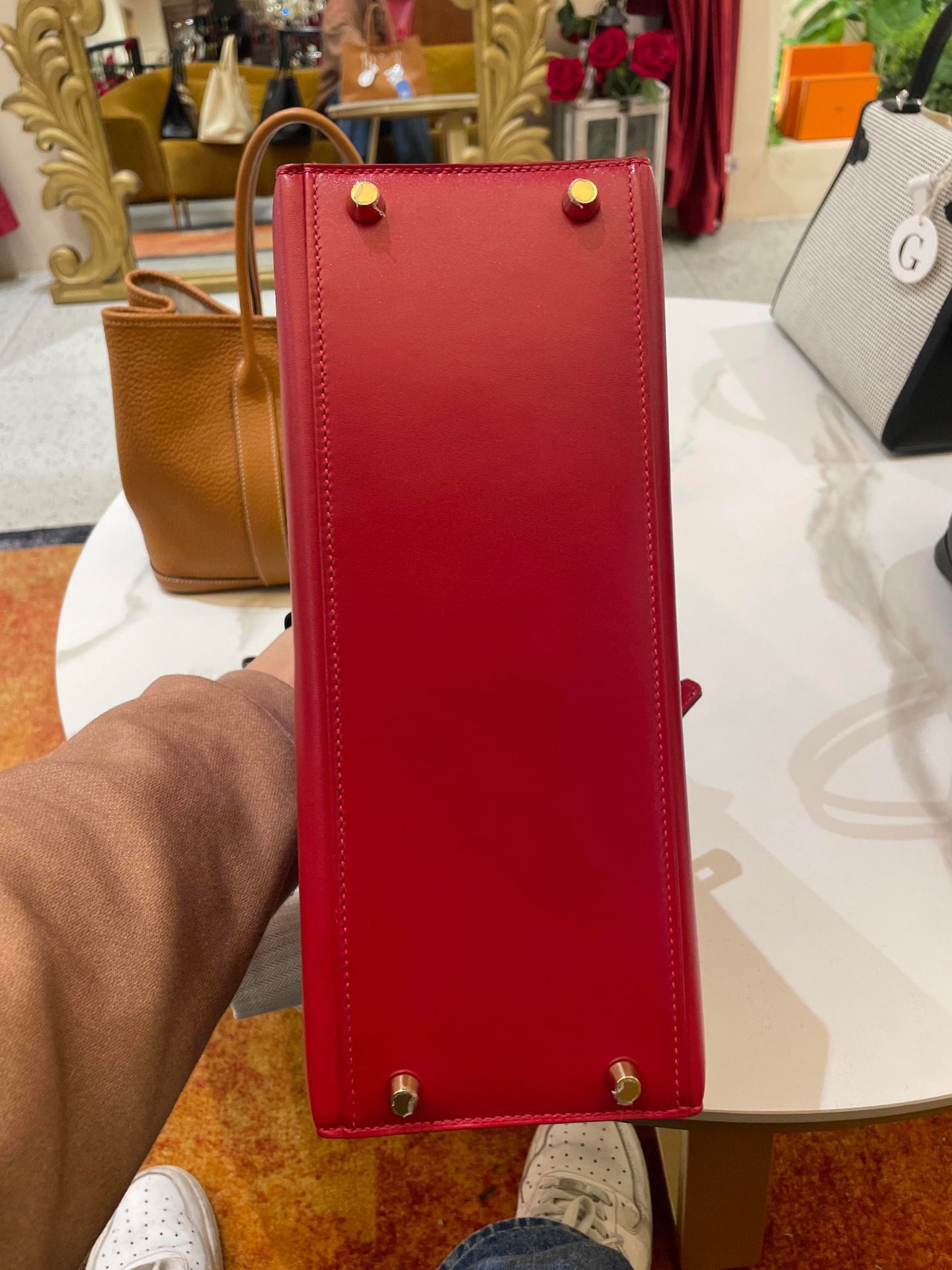 Hermès Kelly 28 Rouge Casaque Box Leather Gold Hardware