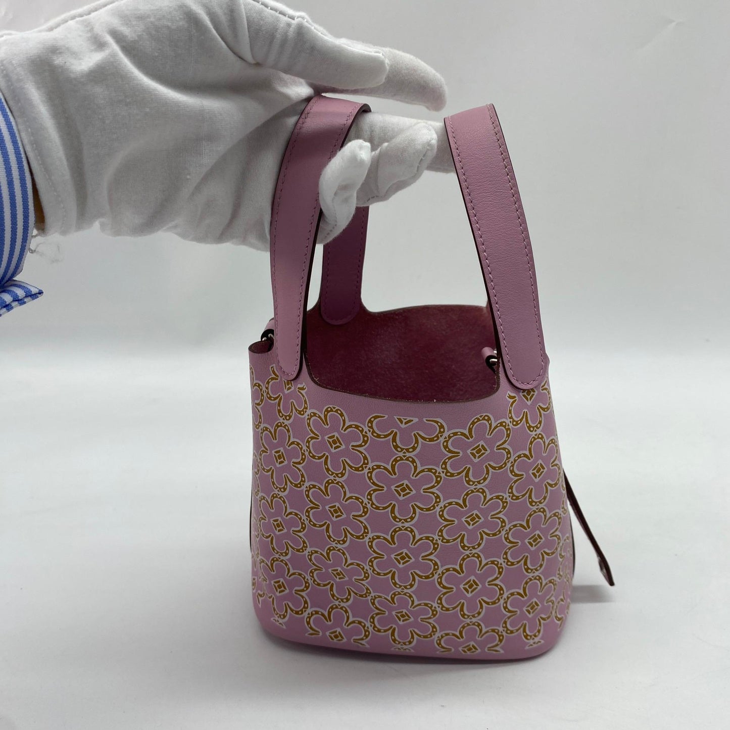 HERMÈS LUCKY DAISY MICRO PICOTIN 14, SWIFT, MAUVE SYLVESTRE