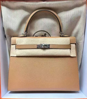 Hermes Kelly 25 Chai Epsom Leather Palladium Hardware
