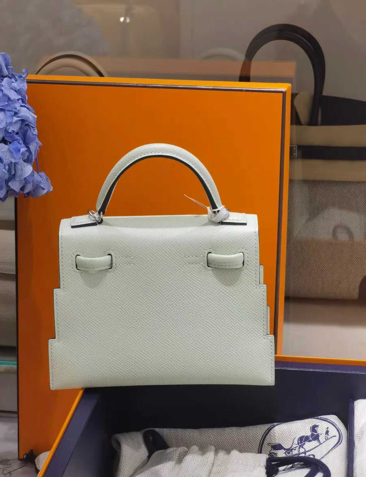 Hermès "Quelle Idolle" Picto Kelly Doll Vert Fizz Epsom Palladium Hardware