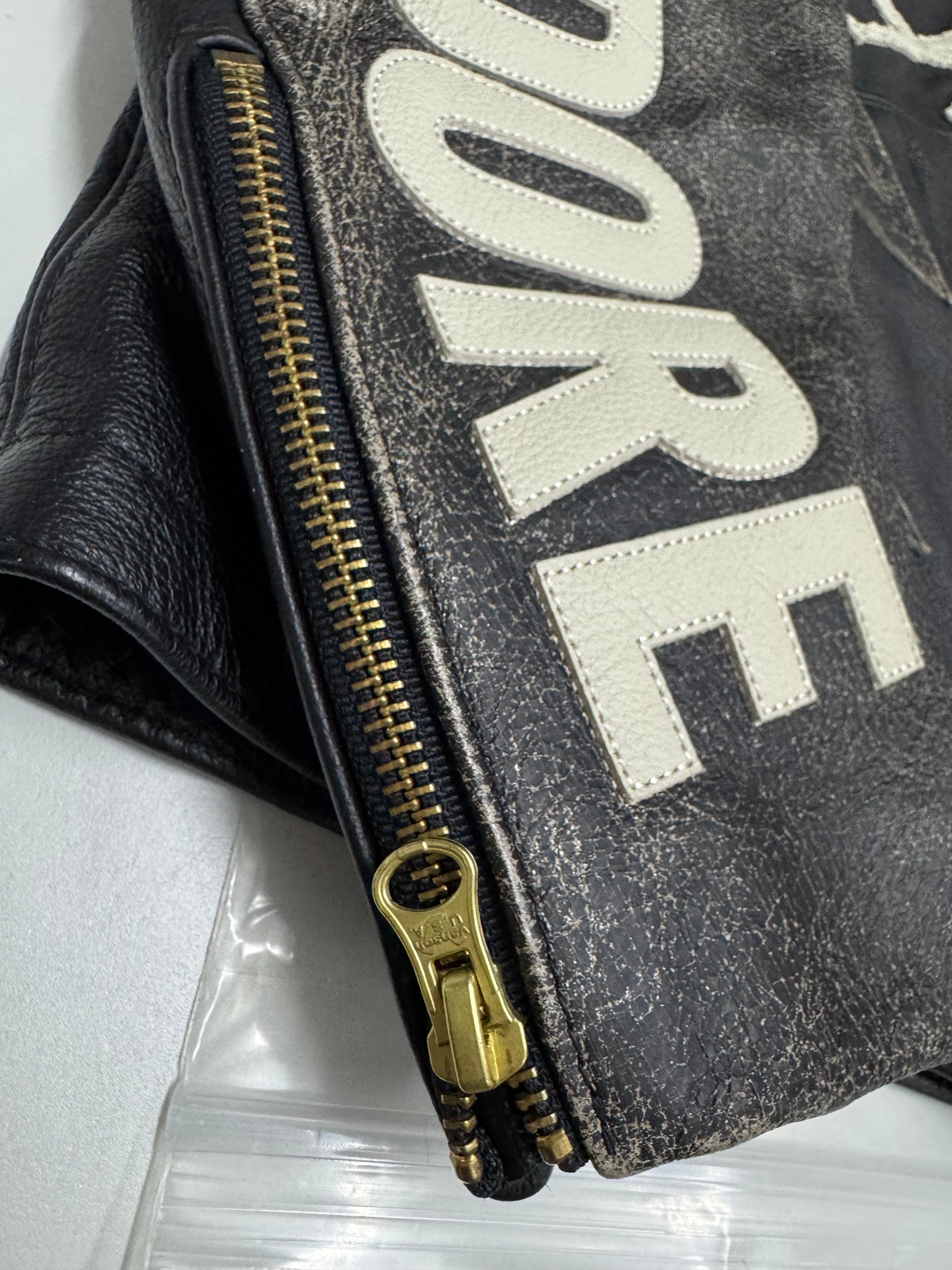 Aimé Leon Dore/ Vanson distressed Leather Moto Jacket - size M