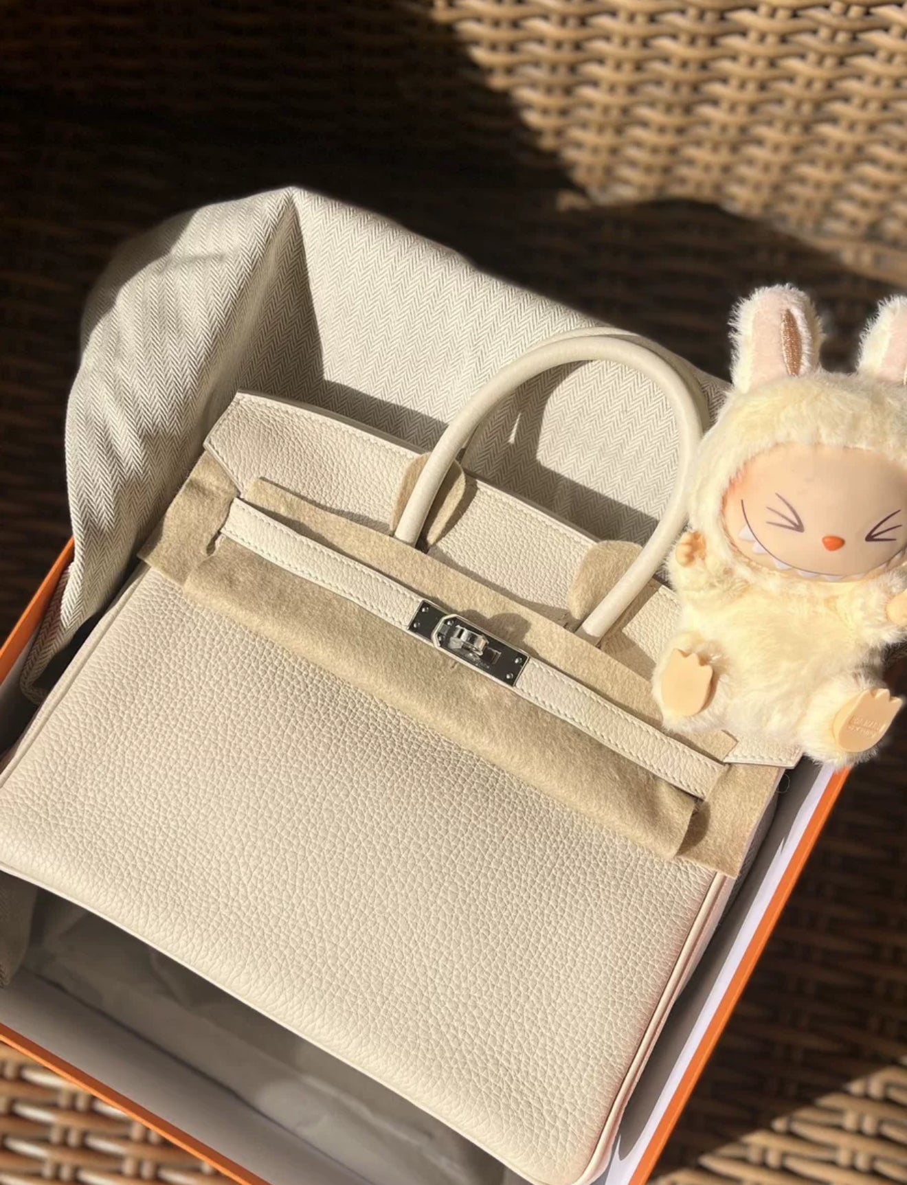 Hermès Birkin 25 Nata Togo Leather Palladium Hardware