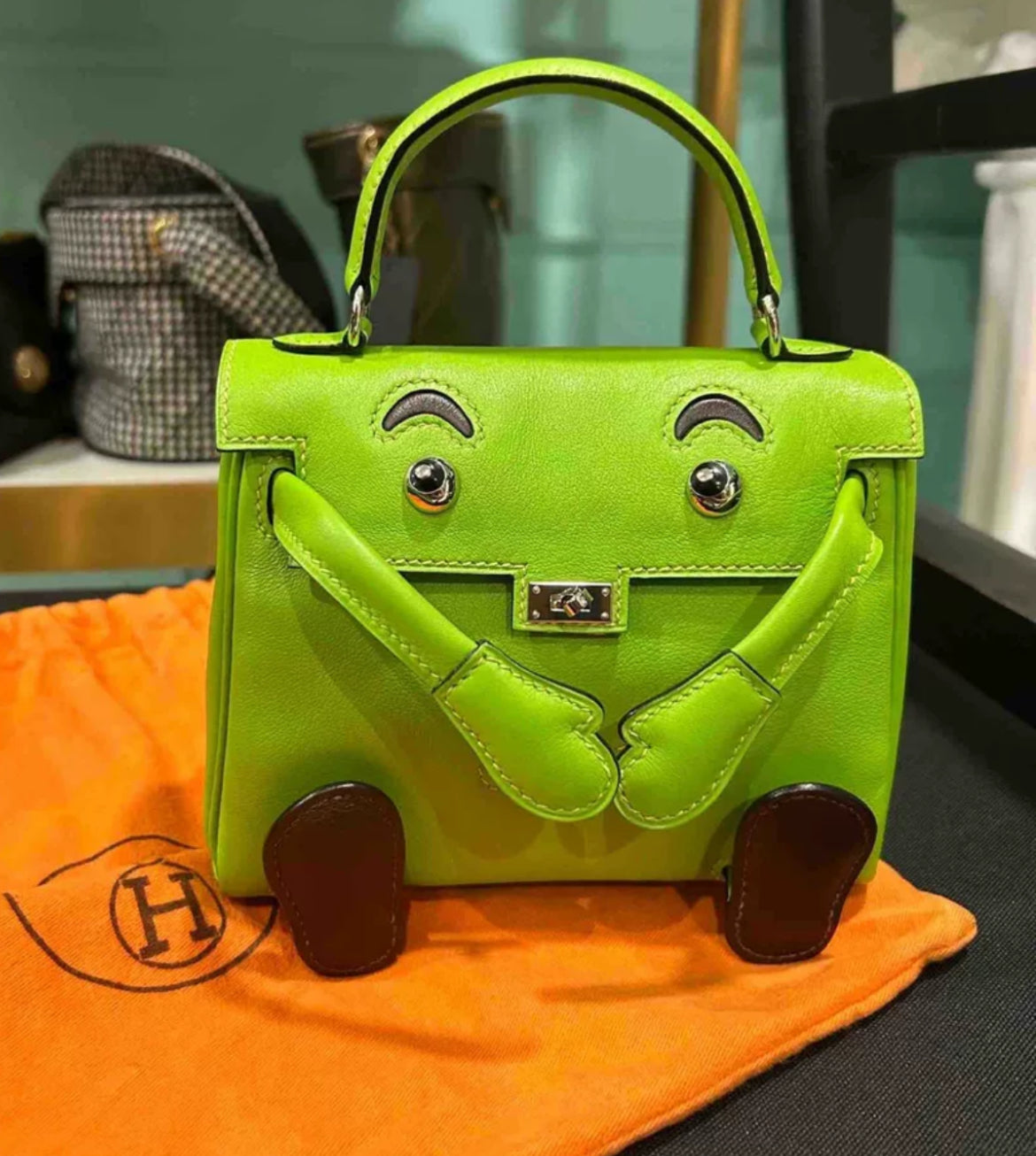 Hermès Kelly Doll Green Palladium Hardware