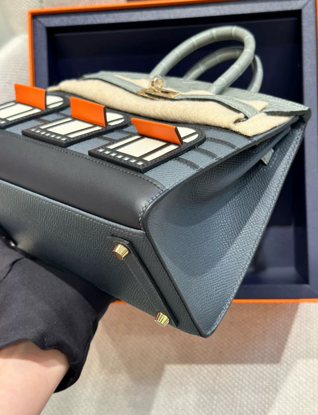 Hermes Birkin 20 Faubourg Rainy Days Gris Misty